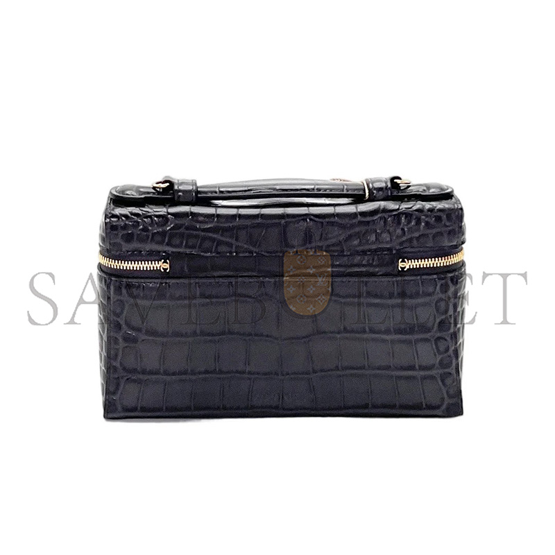 CHANEL MASTER TRENDY HANDLE SLIM VANITY CALFSKIN CROCODILE EMBOSSED GREY AP5347 (23*15*5cm)